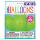 UNIQUE - LIME GREEN BALLOON 12in 10EA