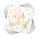UNIQUE - GOLD BABY SHOWER FOIL BEVERAGE NAPKINS 16CT