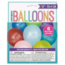 UNIQUE - 12" PRINTED BALLON 1 SIDE PEPPY BIRTHDAY 8EA