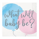 UNIQUE - GENDER REVEAL BEVERAGE NAPKIN 16CT