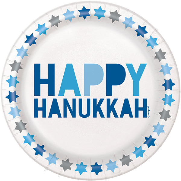 UNIQUE - 7" HANUKKAH PLATES 8CT