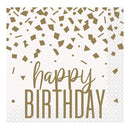 UNIQUE - GOLD CONFETTI BIRTHDAY BEVERAGE NAPKINS EA
