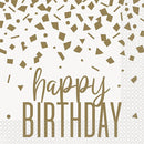 UNIQUE - GOLD CONFETTI BIRTHDAY LUNCHEON NAPKINS EA