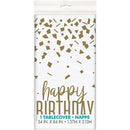 UNIQUE - GOLD CONFETTI BIRTHDAY TABLECOVER EA
