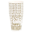 UNIQUE - GOLD CONFETTI BIRTHDAY  9OZ CUPS EA