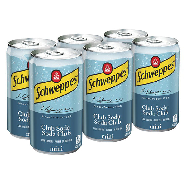 SCHWEPPES - CLUB SODA MINI CANS 6x222 ML