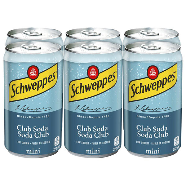 SCHWEPPES - CLUB SODA MINI CANS 6x222 ML