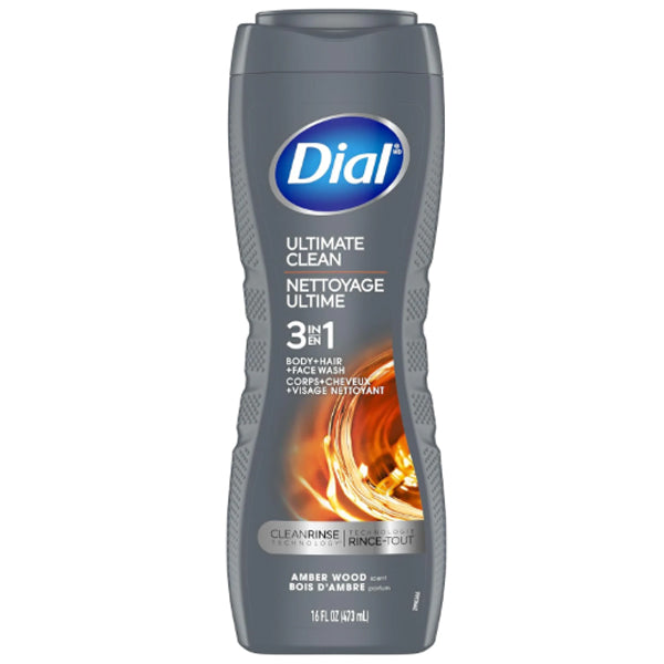 DIAL - MEN ULTIMATE CLEAN 3IN1 BODY+HAIR+FACE WASH 473ML