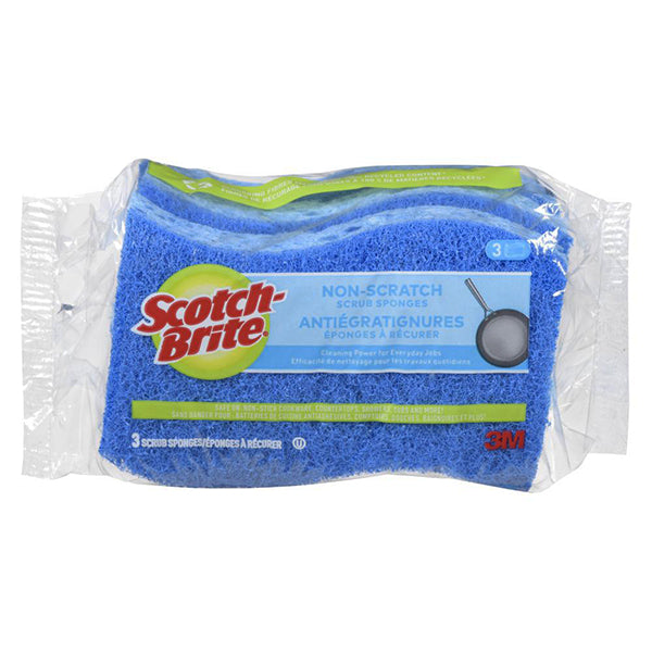 SCOTCHBRITE - NO SCRATCH SPONGE SCRUB 3EA