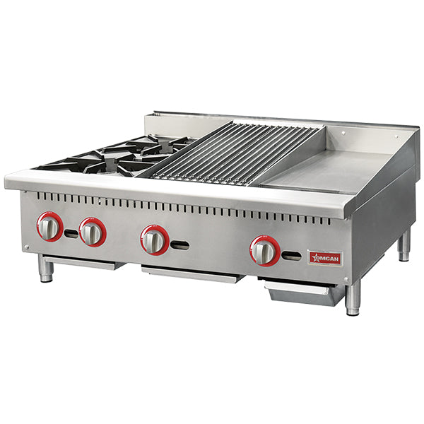 OMCAN - COUNTERTOP 36" HOT PLATE CHARBROILER GRIDDLE 48086 -NG