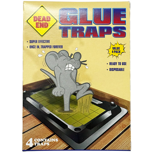 DEAD END - BAITED MOUSE GLUE TRAPS 4PK EA