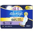 ALWAYS - MAXI SIZE 5 ULTRA THIN OVERNIGHT 15EA