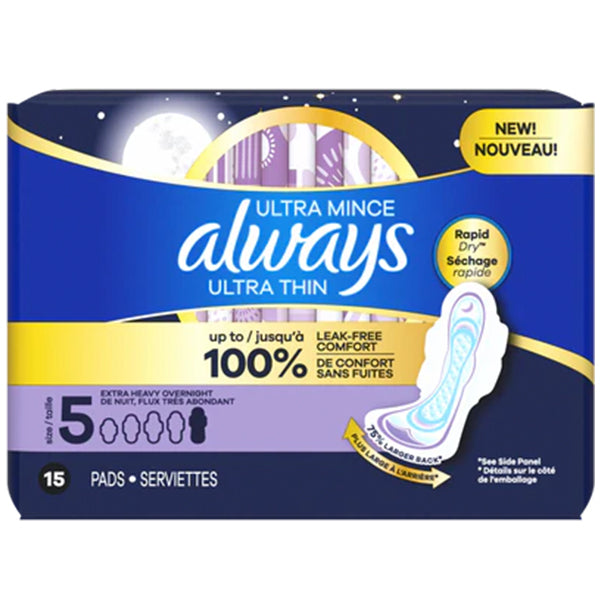 ALWAYS - MAXI SIZE 5 ULTRA THIN OVERNIGHT 15EA