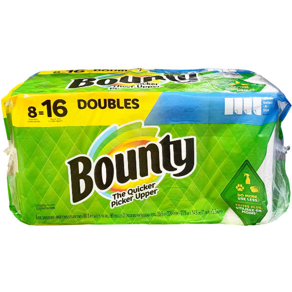 BOUNTY - PAPER TOWELS 8=16 DOUBLES 8CT