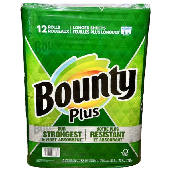 BOUNTY - PLUS PAPER TOWEL 12ROLLS