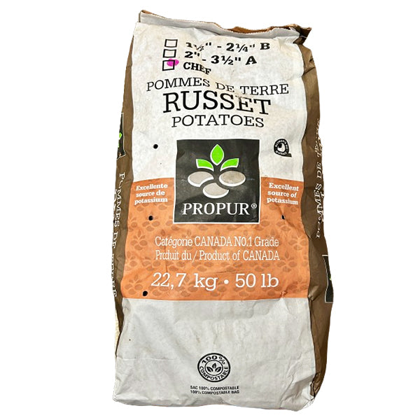 VEGETABLES - POTATOES CHEF WHITE 50 LBS