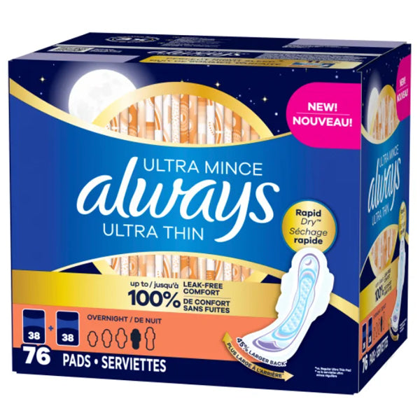 ALWAYS - ULTRA THIN OVERNIGHT PAD 76PK