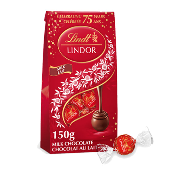 LINDT - LINDOR MILK CHOCOLATE BAG 150GR