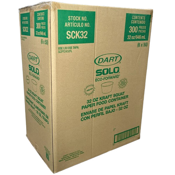 DART - KRAFT SQUAT PAPER 32OZ FOOD CONTAINER 6x50 EA