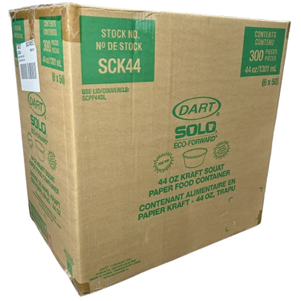 DART - KRAFT SQUAT PAPER 44OZ FOOD CONTAINER 6x50 EA