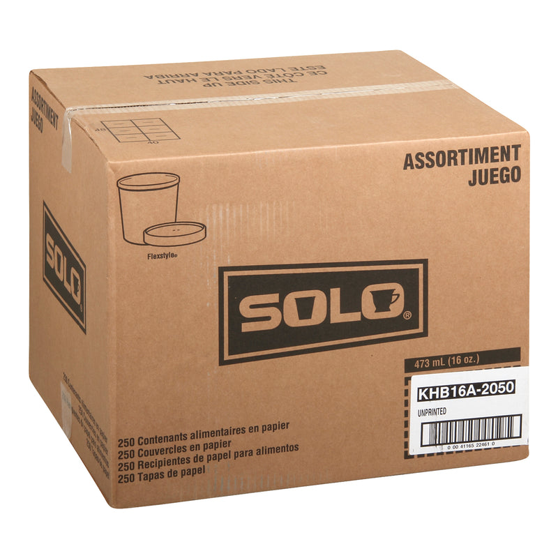 SOLO - 16oz WHITE COMBO PAPER FOOD CONTAINER 250CT
