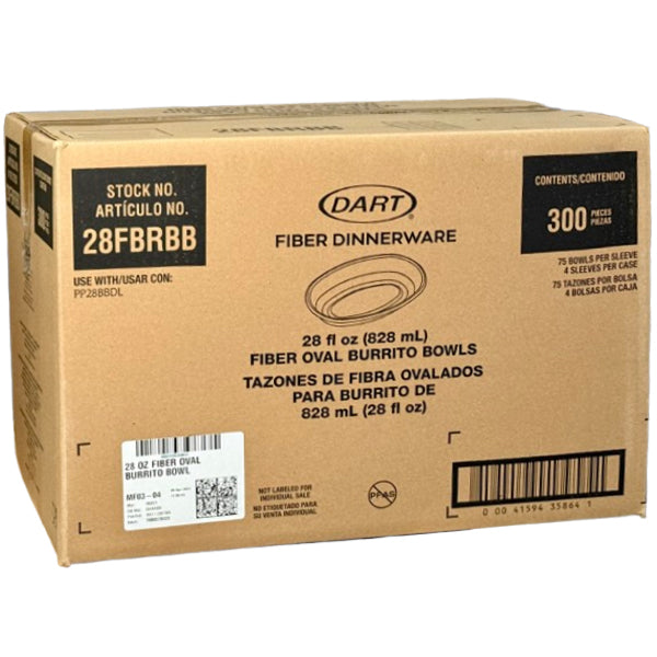 BARE SOLO - 28OZ FIBER BURRITO BOWL 4x75 CT