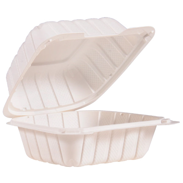DART - 6IN MFPP WHITE 1COMPARTMENT HINGED CONTAINER 4x75 PK