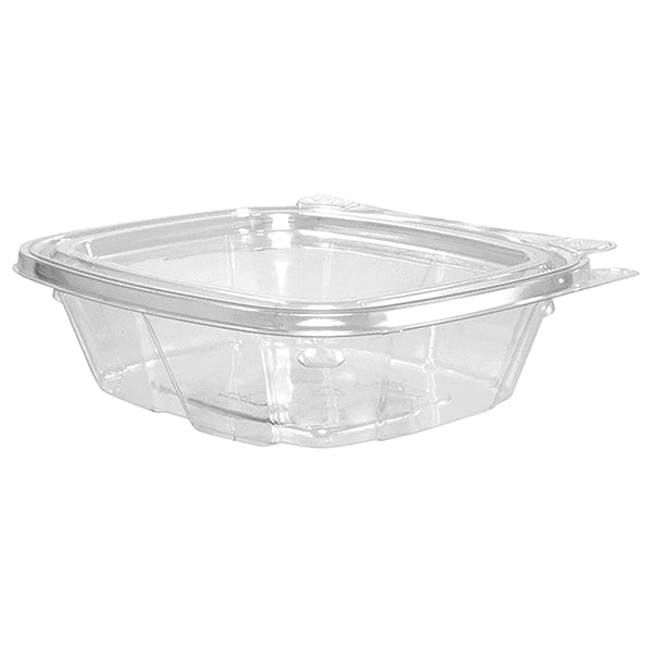 DART - 8OZ CLEAR HINGED TAMPER RESISTANT CONTAINER W/ FLAT LID 200EA