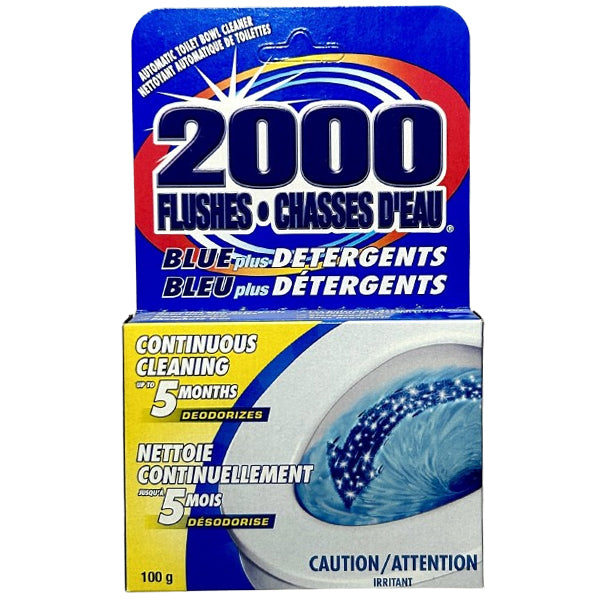 2000 FLUSHES - BLUE DETERGENT TOILET BOWL CLEANER 100GR