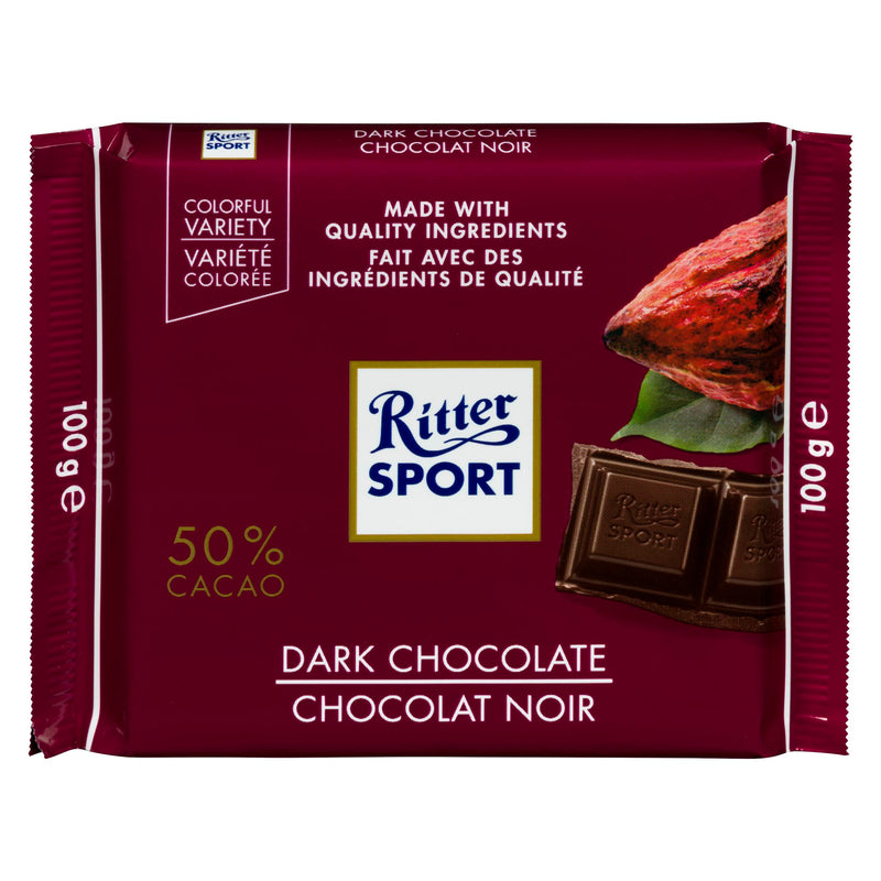RITTER - 50% DARK CHOCOLATE 100GR