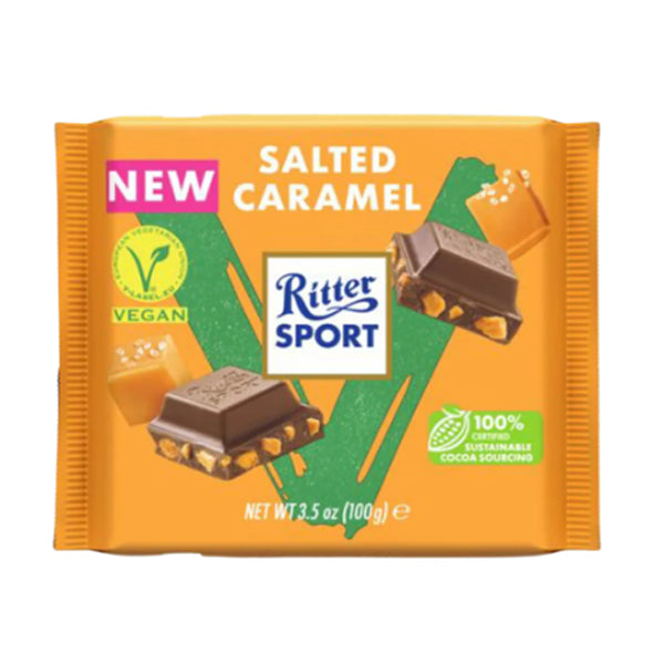 RITTER SPORT - VEGAN SALTED CARAMEL BAR 100GR