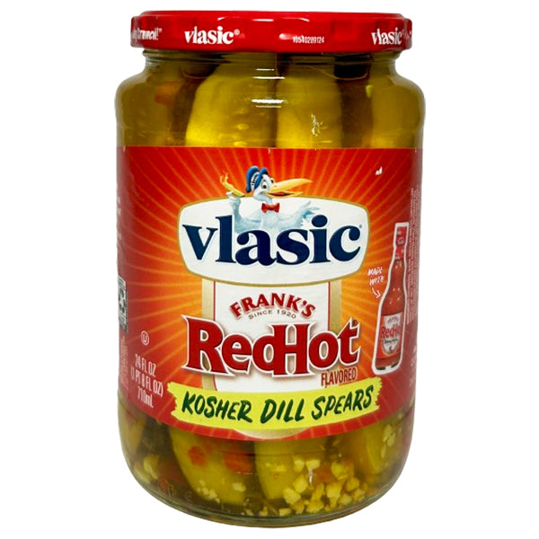 VLASIC - KOSHER DILL SPEARS W FRANKS REDHOT 710ML