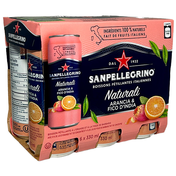 SAN PELLEGRINO - ORANGE PRICKLY PEAR CANS 6x330 ML