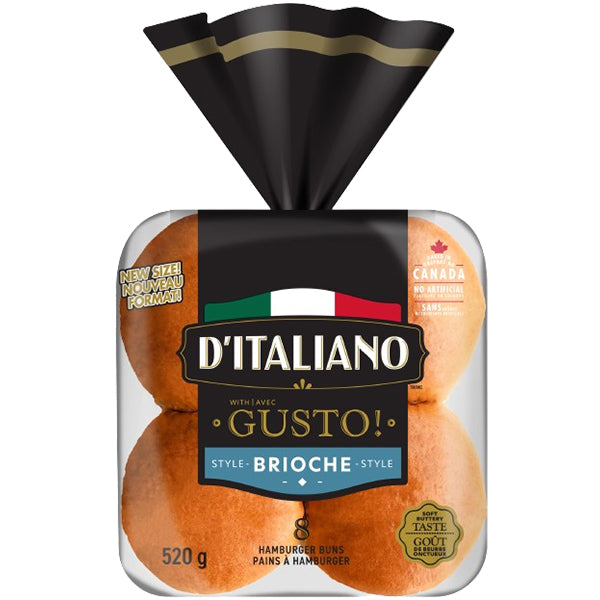 D'ITALIANO - BRIOCHE HAMBURGER BUNS 8EA