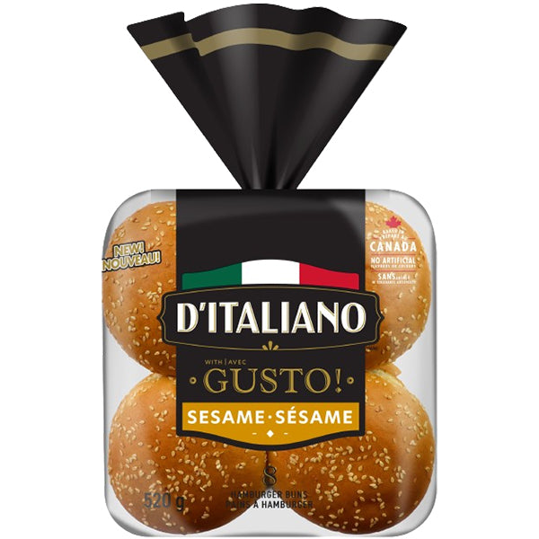 D'ITALIANO - SESAME HUMBURGER BUNS 8EA