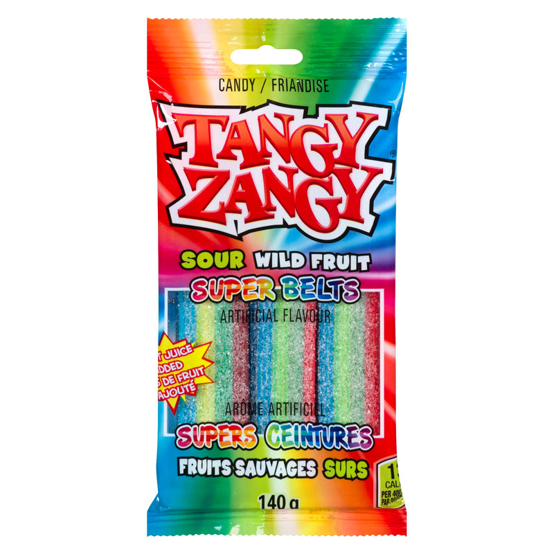 TANGY ZANGY - SOUR SQUARES WILD FRUIT SUPER BELTS 127GR