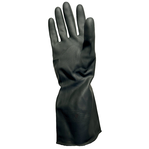 WORKEZE - BLACK 28 MIL LATEX GLOVE LARGE 1PAIR