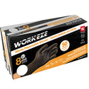 WORKEZE - 8MIL NITRILE BLACK GLOVE EXTENDED CUFF LARGE 50 CT