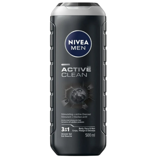 NIVEA - MEN ACTIVE CLEAN 3 IN 1 SHOWER GEL 500ML