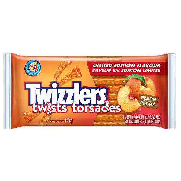 TWIZZLERS - PEACH TWISTS LIMITED EDITION 453GR