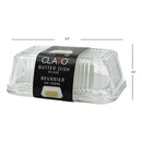 CLARO - GLASS BUTTER DISH  7x4IN EA