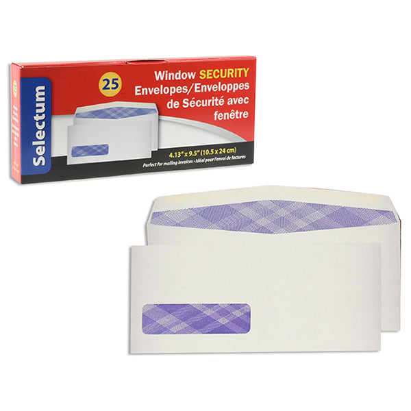 SELECTUM - SECURITY WINDOW ENVELOPES 25EA