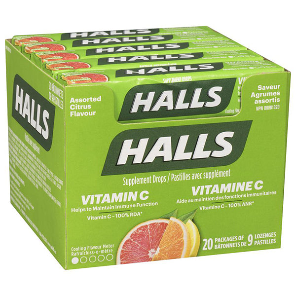 HALLS - DEFENSE VITAMIN C CITRUS 20x9 EA