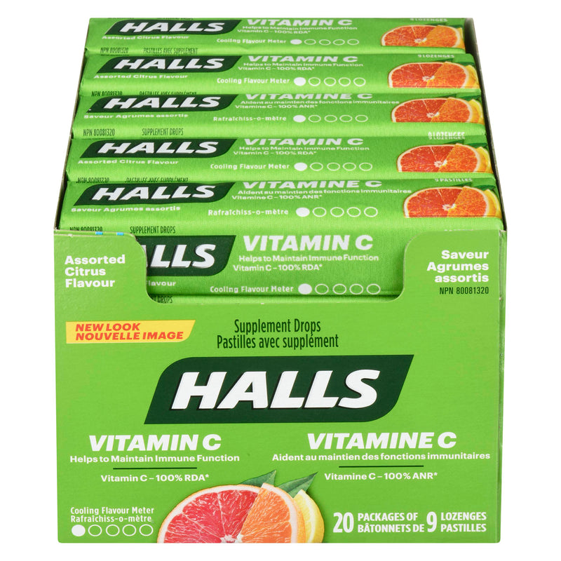 HALLS - DEFENSE VITAMIN C CITRUS 20x9 EA