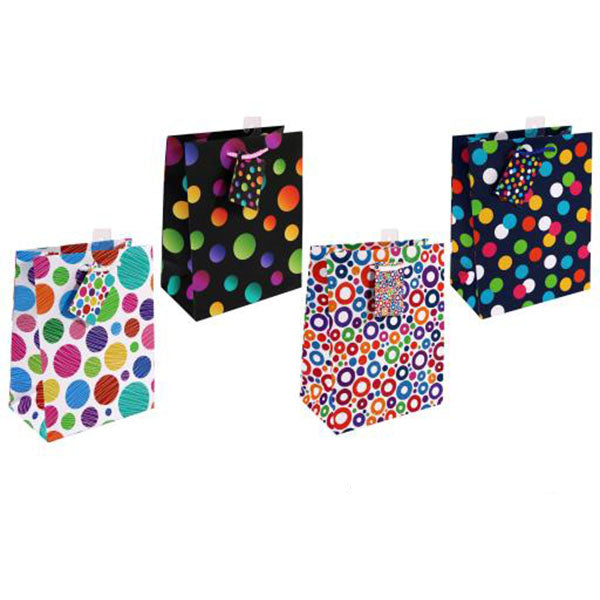 PK DOUGLASS - MEDIUM DOTS & CIRCLES GIFT BAGS EA