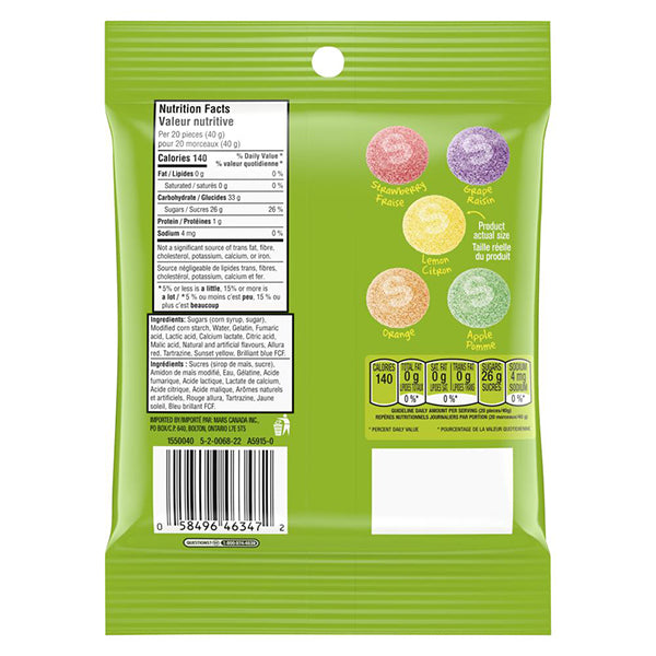 SKITTLES - GUMMIES SOUR  PEG 130GR