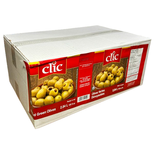 CLIC - PITTED GREEN OLIVES 6x100OZ