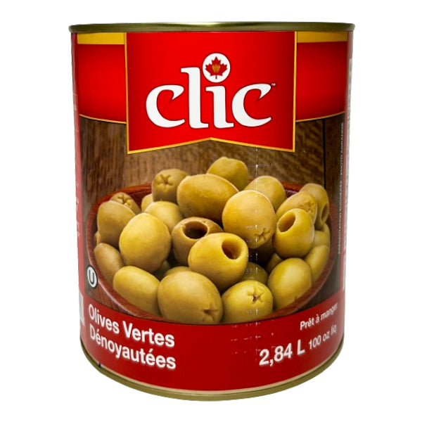 CLIC - PITTED GREEN OLIVES 6x100OZ