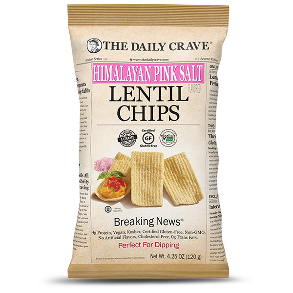 THE DAILY CRAVE - HIMALAYAN PINK SALT LENTIL CHIPS 120GR