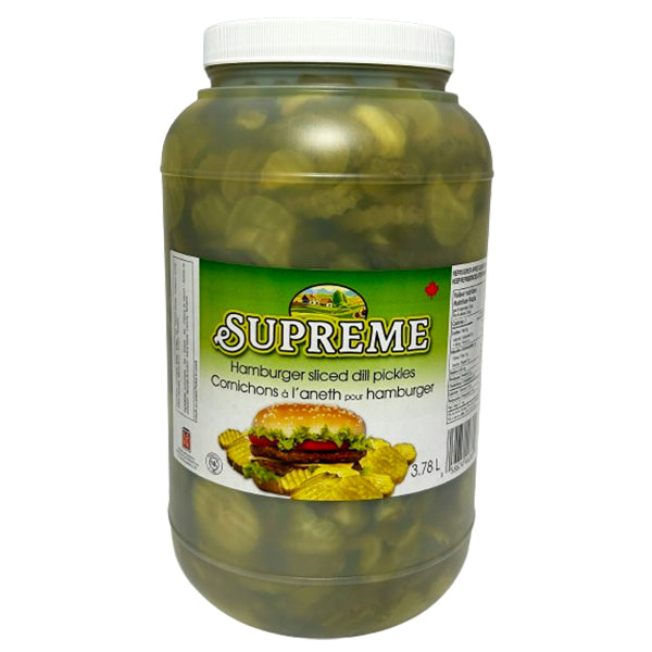 SUPREME - HAMBURGER SLICED DILL PICKLES 3.78LT